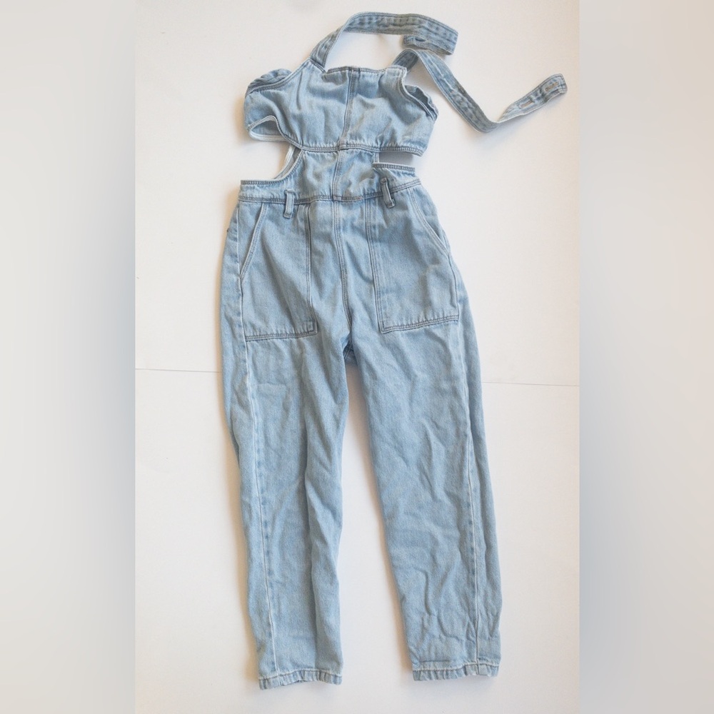 Zara size 8 Blue Jean cutout jumpsuit